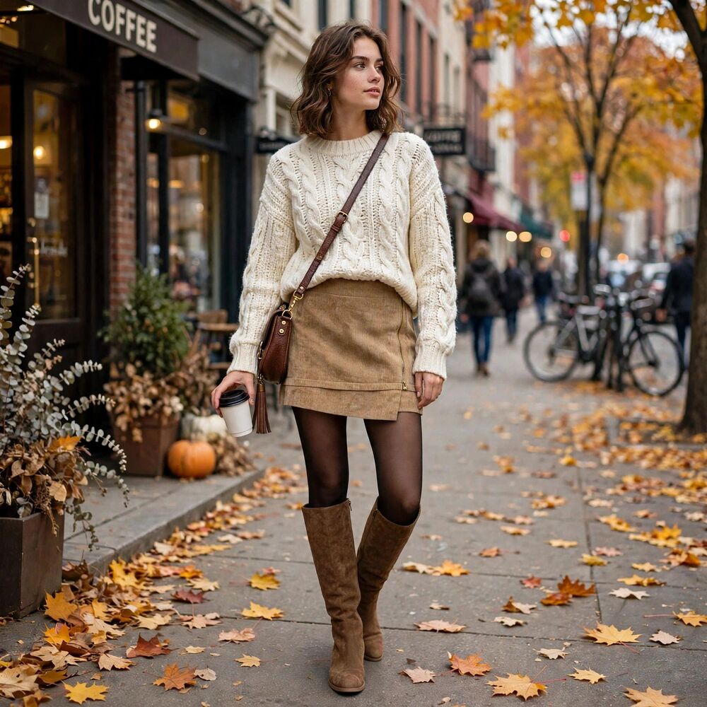 Mittoshop Brown Structured Corduroy Mini Skirt Asymmetrical Side Zip Y2K Utility